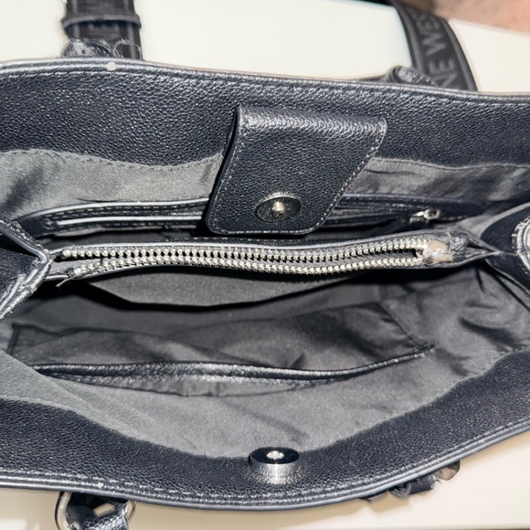 Nine West Black Shoulder Bag with Thick Logo Strap - Picture 4 of 6